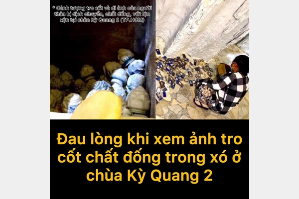 775 hũ tro cốt bị vứt xó, gỡ di ảnh tại chùa Kỳ Quang 2