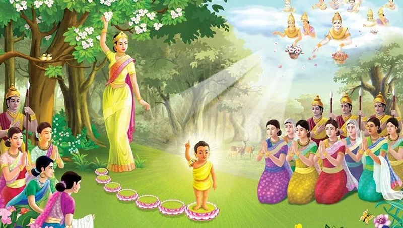 Quang cảnh trang nghiêm trong ngày Phật Đản, biểu thị tinh thần giác ngộ và từ bi vĩ đại